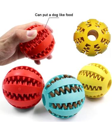 Jodsen 3 Pieces Dog Toy Ball 4.8cm Treat Dispenser Ball Toy Interactive Enricht Dog Toys for Boredom Small Dog Puzzle Toy Teeth Cleaning Chew Toy Exercise Game IQ Training Ball for Puppy Cat - Buy Online on GoSupps.com