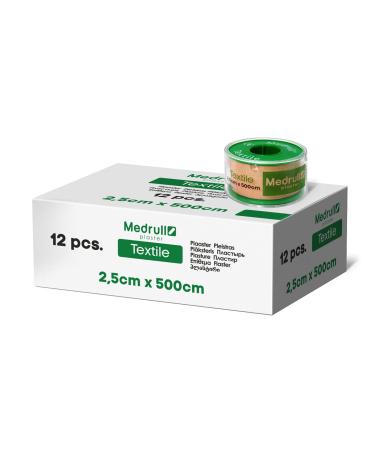 Medrull Fixation Plaster TEXTIL 5 mx 2.5 cm - Hypoallergenic adhesive plaster with strong adhesive power 12 rolls - Buy Online on GoSupps.com