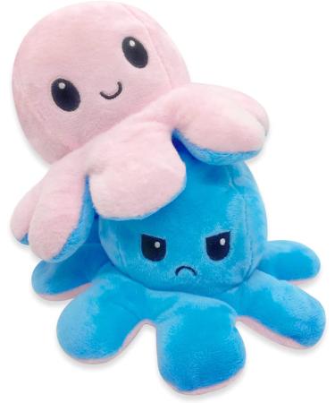 FASTEXX Octopus Reversible Plushies Express Your Mood with our Double-Sided Flip Mood Octopus Plush Reversible Octopus Plushie is Sweetest Gift for all Kids Friends Family on Any Occasionn (Blue) Pink/Blue