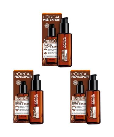 L'Or al Men Expert beard oil with cedarwood oil for daily beard care Barber Club 1 x 30 ml (pack of 3)