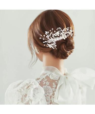 ISLHJDD Wedding Hair Comb Wedding Hair Clip Pearl Hair Comb Rhinestone Bridal Headpiece Pearl Bridal Hairclips Hair Accessories for Women and Girls - Buy Online on GoSupps.com