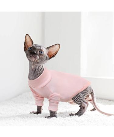 Pumyporeity Sphynx Cat Sweater - Soft Cotton Clothing for Hairless Cats | Breathable Skin-Friendly XL T-Shirt in Pink - Buy Online on GoSupps.com