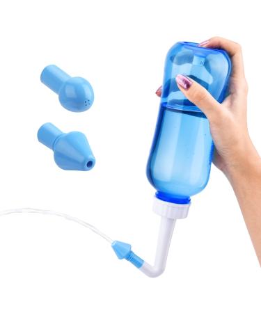 Neti Pot Sinus Rinse Bottle - 500ml 17oz Nasal Wash Bottle Nose Allergy Cleaner Pressure Nasal Irrigation System for Adult & Kid Nasal Care BPA Free