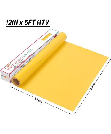 HTVRONT HTV Vinyl Rolls Heat Transfer Vinyl - 12 x 5ft Yellow HTV Vinyl for Shirts  Iron on Vinyl for All Cutter Machine - Easy to Cut & Weed for Heat Vinyl Design (Yellow) Yellow 12 x 5 FT Classic - Buy Online on GoSupps.com