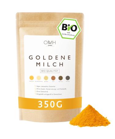 Omh Nutrition Oh My Health Bio Golden Milk 350g I turmeric Ashwagandha Ingwer Triphala Ceylon cinnamon Pepper powder Golden Milk Ayurveda ready mixture 350 g (1 Pack)
