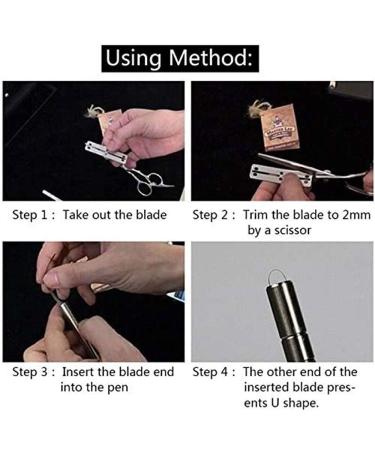 DIY Shaving Pen for Hair Design | 10 Stainless Steel Blades Eyebrow Beard Razor - Perfect for Precision Grooming - Buy Online on GoSupps.com