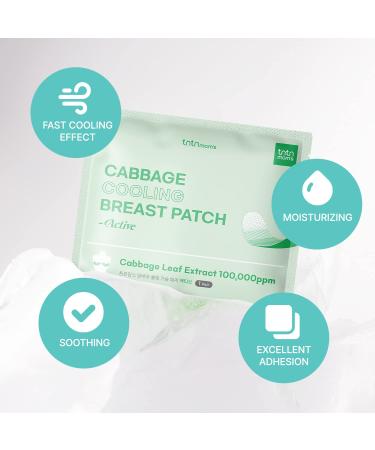 TNTN MOM'S Cabbage Cooling Breast Patch Active (4EA) | Stop Lactation & Breastfeeding Pain Relief - Buy Online on GoSupps.com