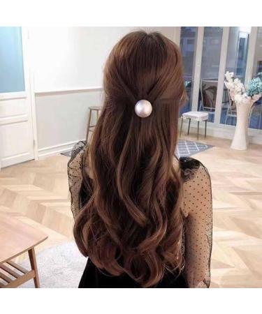 Yheakne Vintage Pearl Hair Tie Elastic Black Hair Rope Band Nylon Ring Hair Band Rope Ponytail Holder Pearl Hair Tie Accessories for Women and Girls Gifts (Black B) - Buy Online on GoSupps.com