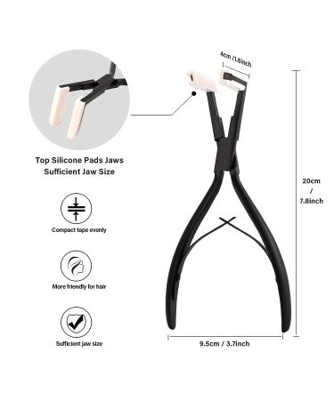 Gomake Tape in Hair Extension Tools Kit - Stainless Steel Sealing Clamp Plier, Tape Remover Scraper, Hair Clips & Styling Tools | For Human Hair Extensions - Black - Buy Online on GoSupps.com