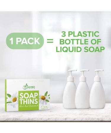 BAMBOEARTH Antibacterial Paper Soap Sheets - 3 Packs Portable Disinfecting Hand Wash Strips | Dissolvable & Disposable Travel Soap Sheets - Mint & Chamomile Scent - Buy Online on GoSupps.com