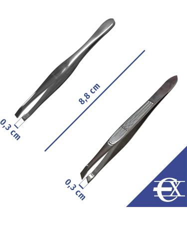 EUROXANTY Tweezers Set - Straight & Slanted Eyebrow Tweezers for Eyelash Extension & Hair Removal | Fine Cosmetic Accessories - Set of 2 - Buy Online on GoSupps.com