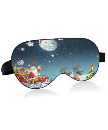 xigua Christmas Snow Moon Breathable Sleeping Eyes Mask Cool Feeling Eye Sleep Cover for Summer Rest Elastic Contoured Blindfold for Women & Men Travel