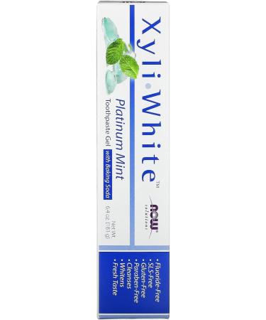 NOW Solutions Xyliwhite Platinum Mint Toothpaste with Baking Soda | Fluoride-Free Natural Whitening and Fresh Breath - International Shipping Available - Buy Online on GoSupps.com