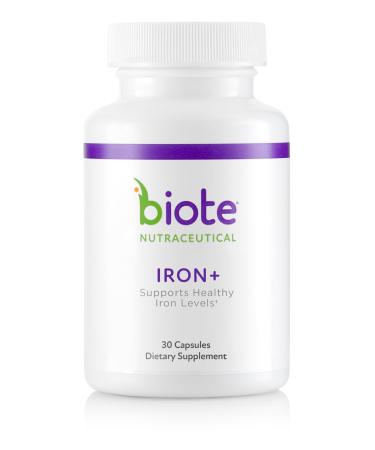 Biote Nutraceuticals - Iron+ - Supports Healthy Iron Levels - (30 Capsules)