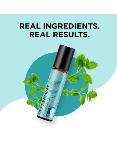 Pure Peppermint Oil Roll On for Headaches & Energy - Aromatherapy Travel Essential - Buy Online on GoSupps.com