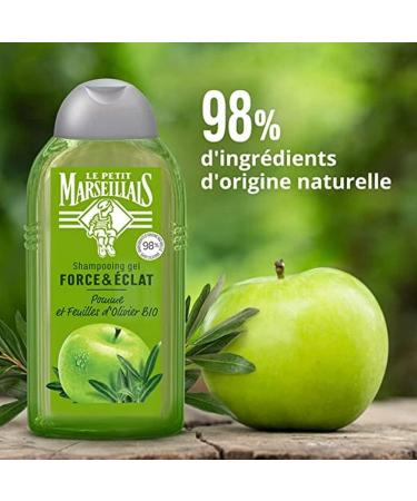  Le Petit Marseillais Le Petit Marseillais | Organic Apple & Olive Strength & Shine Shampoo (250ml bottle) Optimal shine shampoo for all hair types 98% naturally derived ingredients - Buy Online on GoSupps.com