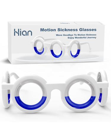 Hion Motion Sickness Glasses Car Sickness Glasses Relieve Carsickness Airsickness Seasickness Glasses Anti Nausea Vertigo Glasses No Lens Liquid Glasses for Adults or Kids(1Pair Without Bags)