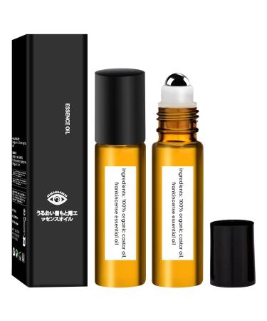 2 Pcs Eye Essence Oil Roller Ball Applicator Castor Oil Roller Castor Oil Frankincense Rollerball Frankincense and Castor Oil Roller for Eyes Bags Under Eyes 0.5 Ounce (Pack of 2)