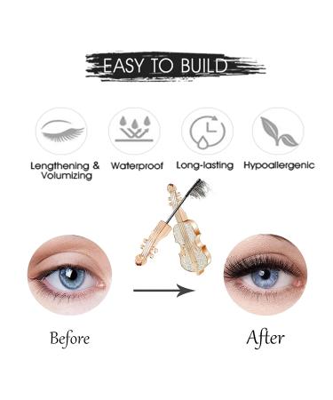 Gireatick 4D Silk Fiber Mascara in Black - Natural Thickening & Lengthening Formula | Violin Design with Diamond Detailing | Waterproof & Long Lasting | Voluminous Makeup | Perfect Festival Gift - Buy Online on GoSupps.com