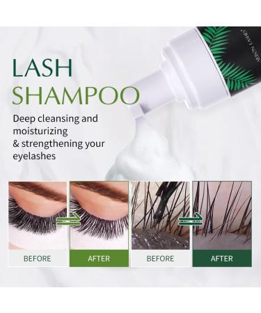 100ml Eyelash Extension Cleanser & Lash Mousse | Lash Shampoo for Extensions with Mascara Brush & Reusable Makeup Remover Pad - Buy Online on GoSupps.com