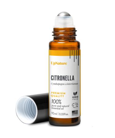 Citronella Essential Oil Roll-On – Boost Your Mood, Stay Safe from Bugs - Pre-Diluted, Aromatherapy, Therapeutic Grade – Perfect Stocking Stuffer! (10ml/.33)