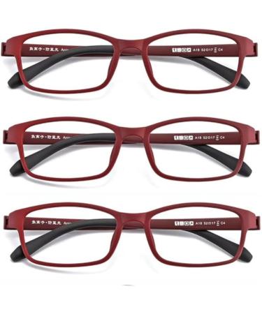 Buy Reading Glasses | Light Blocking Blue Light Eyeglasses | Ultralight TR90 Computer Readers - 2 Red - Buy Online on GoSupps.com