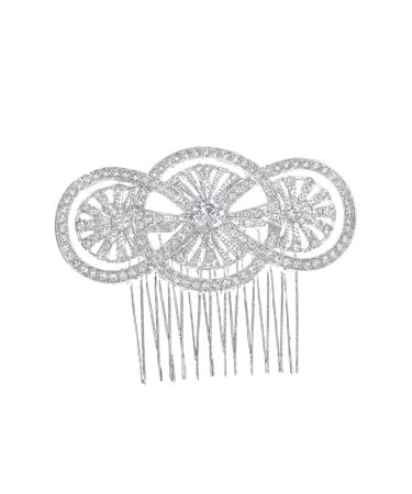 POPETPOP Wedding Headpiece Tiara Rhinestone Hairpin Bridal Headdress Bridal Hair Comb Hair up European and American Bride