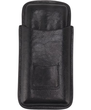 Cigar Travel Case 3 Cigar Storage Space Front Cutter Pocket Cigar Holder Case Leather for Birthday Gift (Black) - Buy Online on GoSupps.com