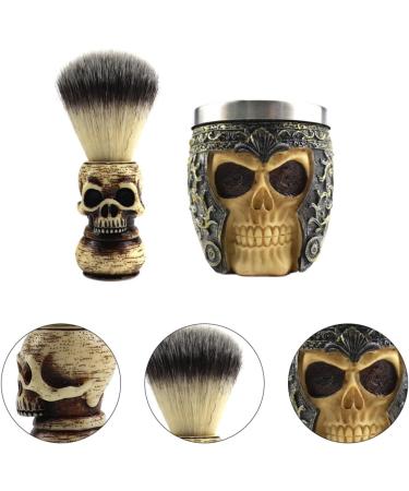 ABOOFAN Skull Beard Brush - Handmade Shaving Brush for Men | Unique Skull Design & Shell Foam | Perfect for Beards & Halloween Style - Buy Online on GoSupps.com