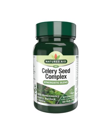 Natures Aid Celery Seed Complex With Montmorency Cherry Nettle & Burdock Vegan Tablets 60 Count (Pack of 1)