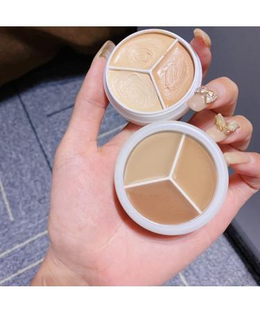 Erinde 3 Colors Concealer Palette - 3 in 1 Cream Concealer, Contour, Foundation & Color Corrector for Dark Circles - Waterproof & Long-Lasting Full Cover Concealer Makeup - Includes Concealer Brush 15g/0.53oz SET B - Buy Online on GoSupps.com