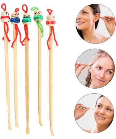 BUTIFULSIC 12-Piece Cartoon Ear Cleaners Set Wooden Ear Wax Remover Tools Random Color - Buy Online on GoSupps.com