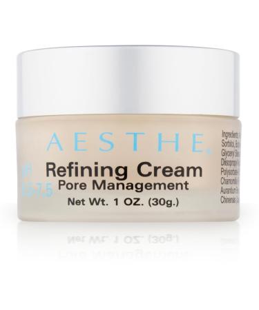Aesthe Refining Cream - Pore Management - Oily & Combination Skin Types - Botanical Creams to Balance Soften Refine Pores - Non-Greasy - Aloe Jojoba Safflower - Vegan Gluten-Free - 1 oz