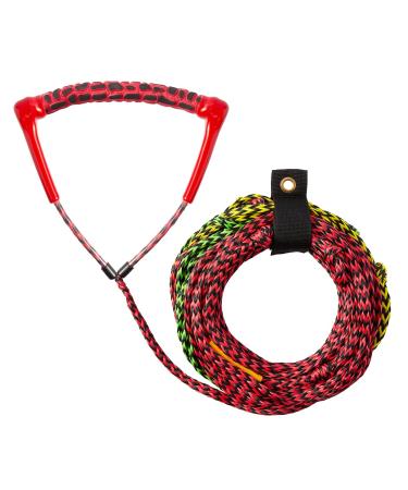 Obcursco 75ft Ski Rope, 5-Section Watersports Ropes with EVA Handle for Wakeboard, Water Ski and Kneeboard Multi Color