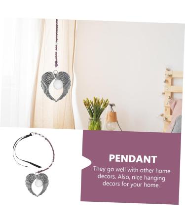 GRIRIW Home Accessories Crystal Pendant Decor Ornament Car Pendant Hanging Items Angel Wings Pendant Charm Household Violet 39x6.5cm - Buy Online on GoSupps.com