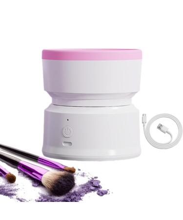 Electric Makeup Brush Cleaner Multifunctional Makeup Brush Washing Tools USB Rechargeable Silicone Makeup Cleaner Portable Auto Rotate Cosmetic Brush Washer for Makeup Brush Pink