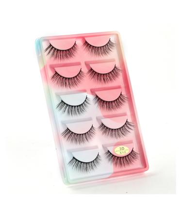 UAMOU 10/50/100 Boxes Mink Eyelashes Fluffy 3D Mink Lashes Makeup Natural Long Volume False Eyelashes Bulk Faux Cils Custom Cheerfully (Color : 5 Pairs X10CS Size : 100 Boxes)