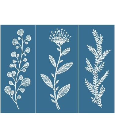 Alinacutle Reusable Self-Adhesive Silk Screen Stencil - Floral and Sentiments for Wood/Fabric/Paper Printing - Home Decor - 8.5x11 (3pc Bushes) - Buy Online on GoSupps.com