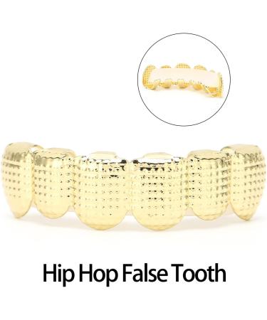 Hip Hop Teeth Grillz Removable Rapper Costume Teeth Jewelry and Accessories Hip Hop Hollow Tooth Durable for Women Men Gift for Halloween for Party Photo(Gold) - Buy Online on GoSupps.com