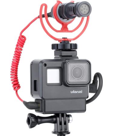 V2 Housing Case Vlogging Frame with Microphone Cold Shoe Mount for GoPro Hero 7/6/5 - Action Camera Accessories - Buy Online on GoSupps.com