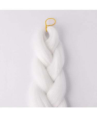 6 Packs Eunice Jumbo Braiding Hair Extensions - Colorful Synthetic Kanekalon for Crochet Box Braids - 165g/pcs 104cm (White) - International Shipping Available - Buy Online on GoSupps.com