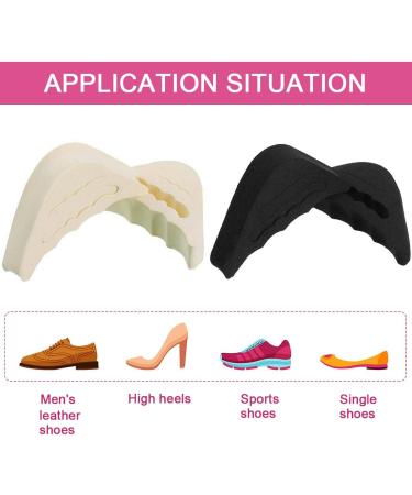 Adjustable Toe Filler Inserts 4 Pack - Forefoot Sponge Shoe Cushion for Flats & Sneakers (Khaki & Black) - Buy Online on GoSupps.com