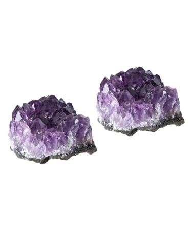 FOMIYES 2pcs Natural Crystal Cluster Natural Geode Cave Decor Meditation Stone Natural Minerals Small Piece
