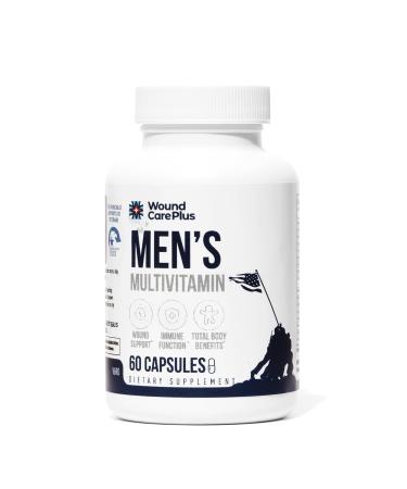 Wound Care Plus Men's Multivitamin Comprehensive Vitamin & Mineral Blend with Vitamins A, B, C, D, E, Zinc Supports Immune Health, Energy & Skin Wellness 60 Capsules Non-GMO, Gluten-Free