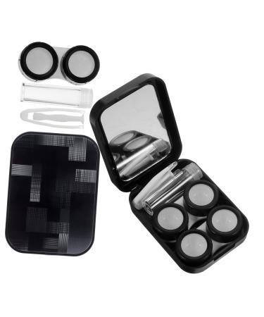 Orfofe 2 sentences Colored contact lenses Eye contact case holder Small contact lens container cosmetics mirror base base glasses box container for cosmetic lentils lentil holder fine