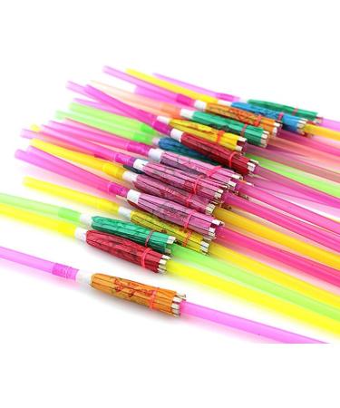 WRB Colourful Umbrella Drinking Straws 72 Premium Parasol Bendable Party Straws Tropical Hawaiian Beach Cocktail - Buy Online on GoSupps.com