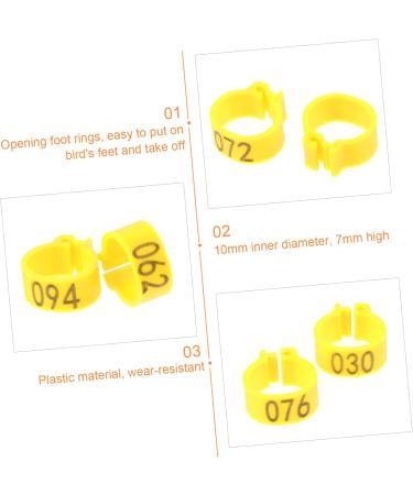 Toddmomy 300 Pcs Pigeon Anklet Chicken Thighs Budgie Foot Ring Opening Pigeon Ring Infant Products Cuff Baby 1.3X1.3CMx3pcs Yellowx3pcs - Buy Online on GoSupps.com