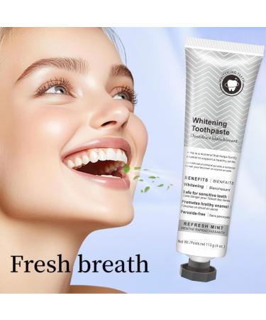 Premium Whitening Toothpaste Refresh Mint Flavor Peroxide-Free Formula for Sensitive Teeth Natural Stain Removal 4 oz (1) - Buy Online on GoSupps.com