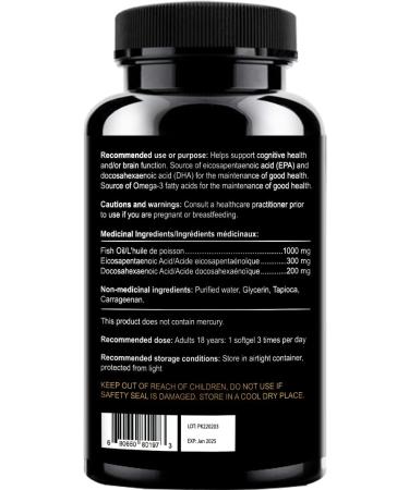 iCare Naturals - TWIN PACK Halal Omega 3 Fish Oil Supplements - 300 mg EPA/200 DHA Fish Gelatin Softgel Capsule and Gluten Free - 1000 mg - Buy Online on GoSupps.com