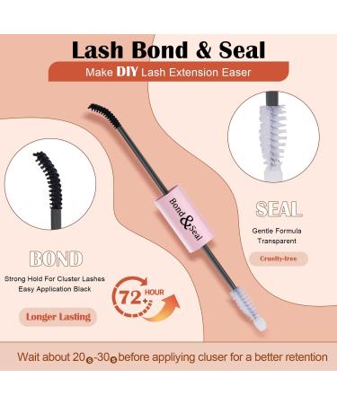 Individual Lash Extension Kit 110pcs 8-16mm D Curl Eye Lash Clusters Women Lash Bond and Seal Glue Strong Hold DIY False Eyelash Extension Applicator Tool Set for Beginner Self Application at Home - Buy Online on GoSupps.com